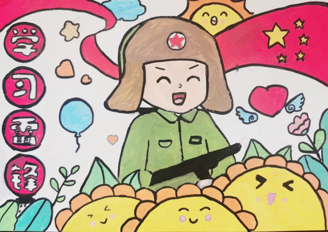 小学“学雷锋精神,树奉献风尚”主题画-第1张