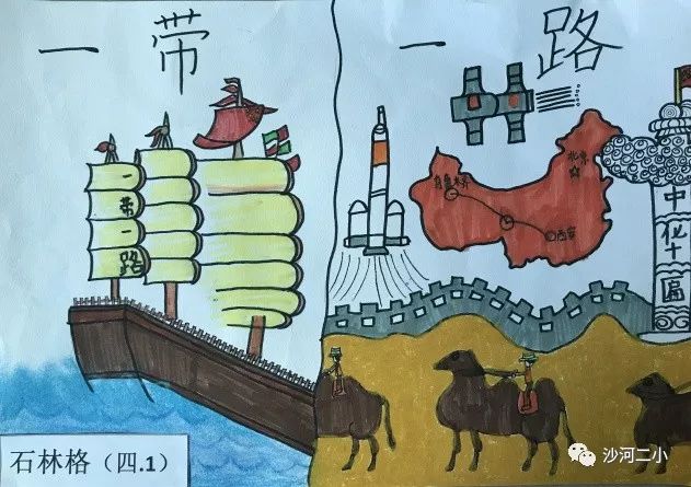 “一带一路 丝绸之路”儿童画图片-第6张