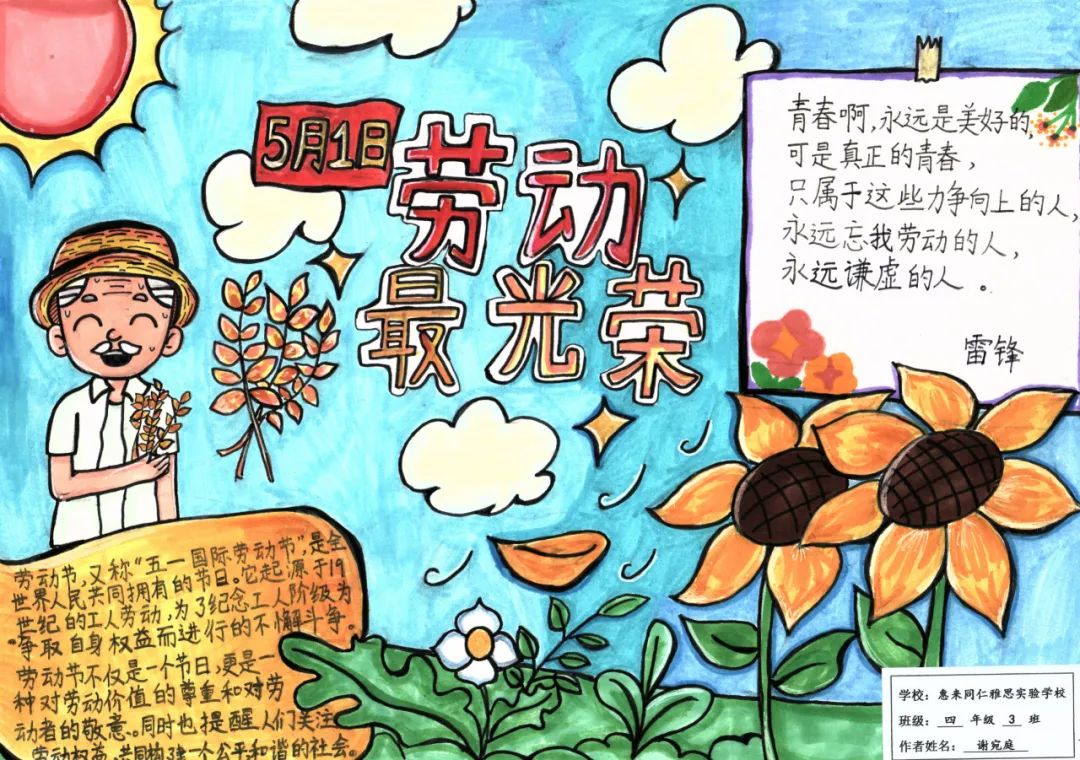 小学四年级劳动最光荣绘画作品-第5张