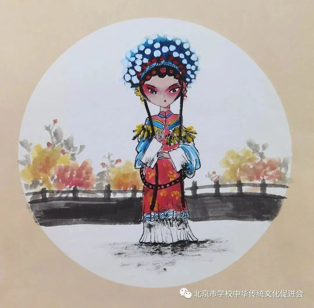 简单又漂亮的戏曲人物儿童画图片-第2张