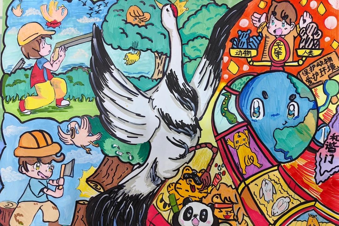 “绿色低碳 环保节约 美丽中国 我是行动者”主题儿童画-第4张