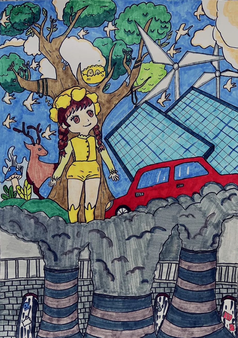 “关爱环境 保护生物多样性”环境日儿童画-第4张