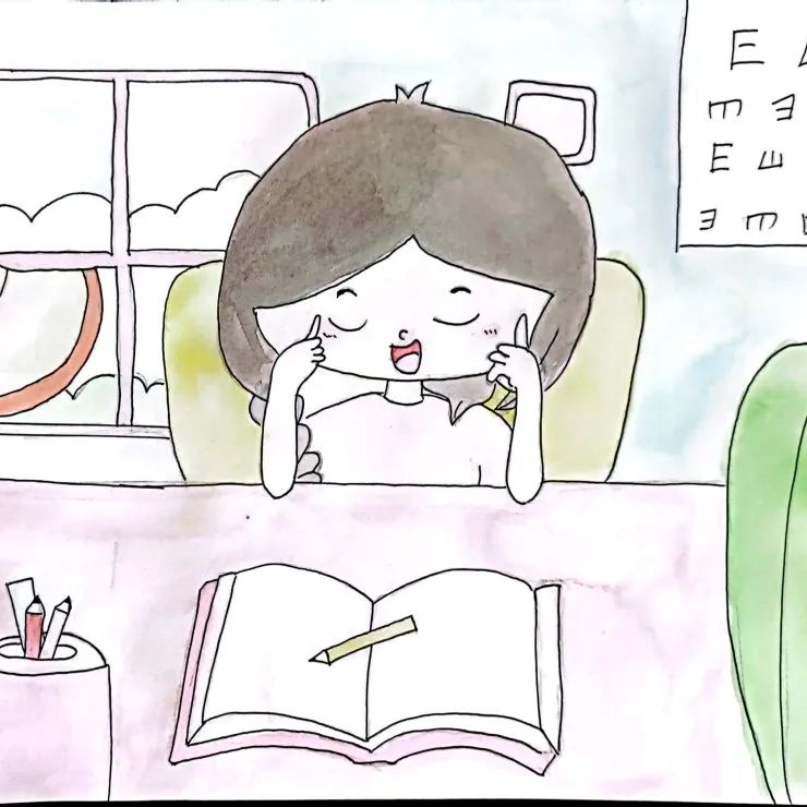 6张全国爱眼日绘画作品《关注普遍的眼健康》