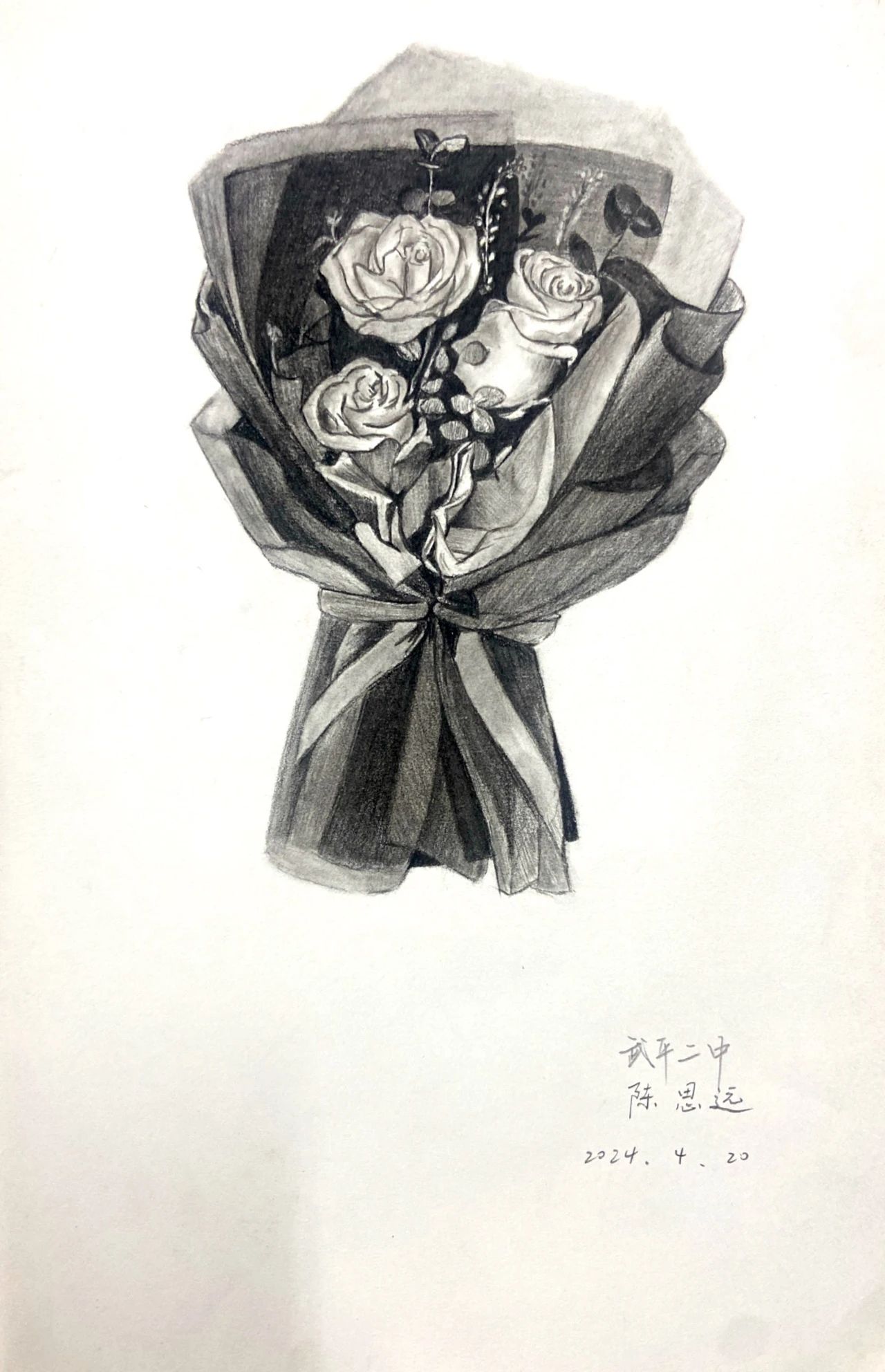 给妈妈的花束母亲节儿童绘画图片-第2张