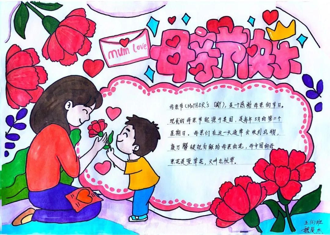 “情暖五月天 童心画妈妈”母亲节儿童画-第3张