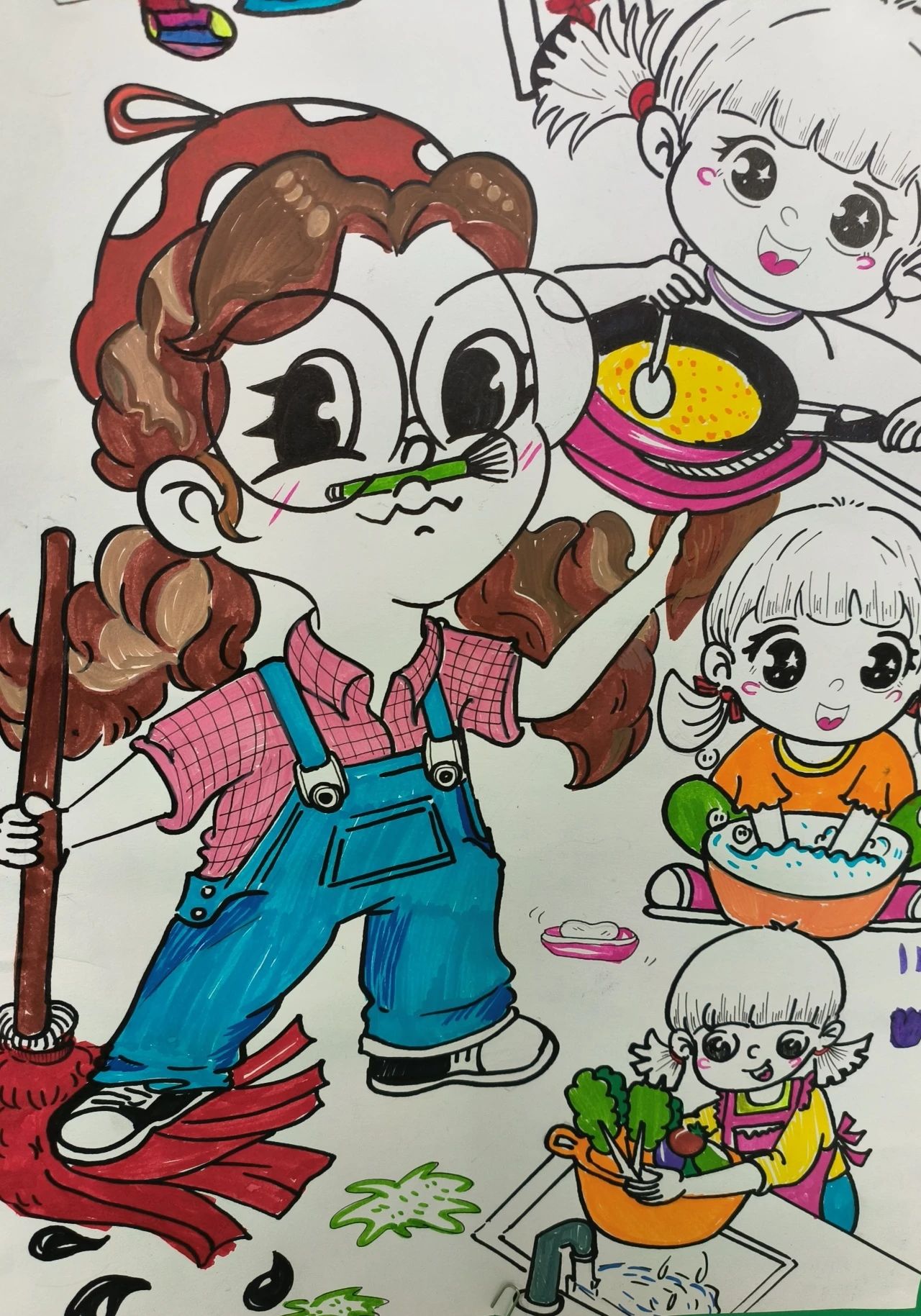 “致敬最美劳动者 争做新时代好少年”幼儿园绘画作品-第6张