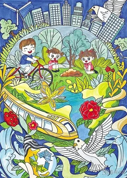 “人与自然和谐共生”世界环境日绘画-第6张