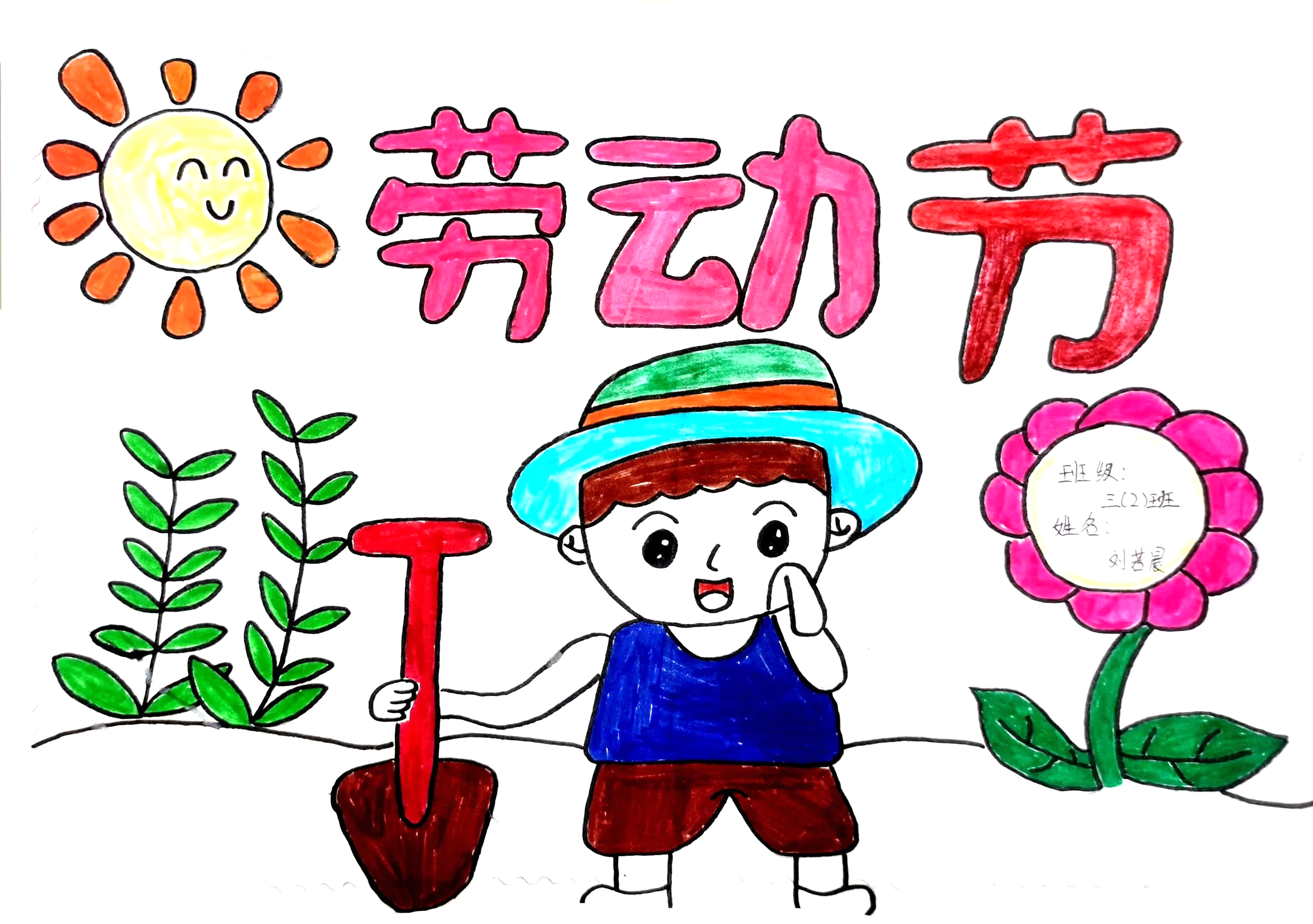 庆祝五一劳动节主题绘画作品-第7张