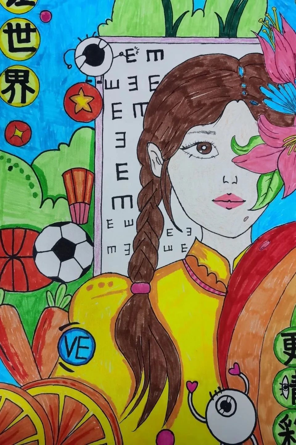 “美丽新视界 健康新生活”爱眼日绘画简单好看-第4张
