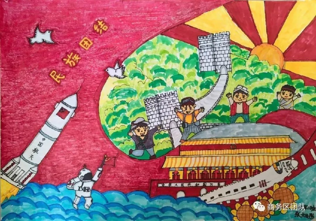 “民族团结 童心绘梦”儿童画画作品-第1张