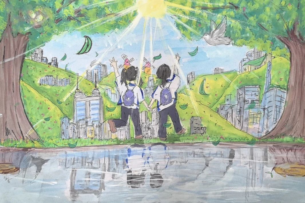 “绿色低碳 环保节约 美丽中国 我是行动者”主题儿童画-第1张