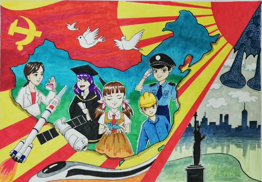 五一劳动节主题画《向劳动者致敬》