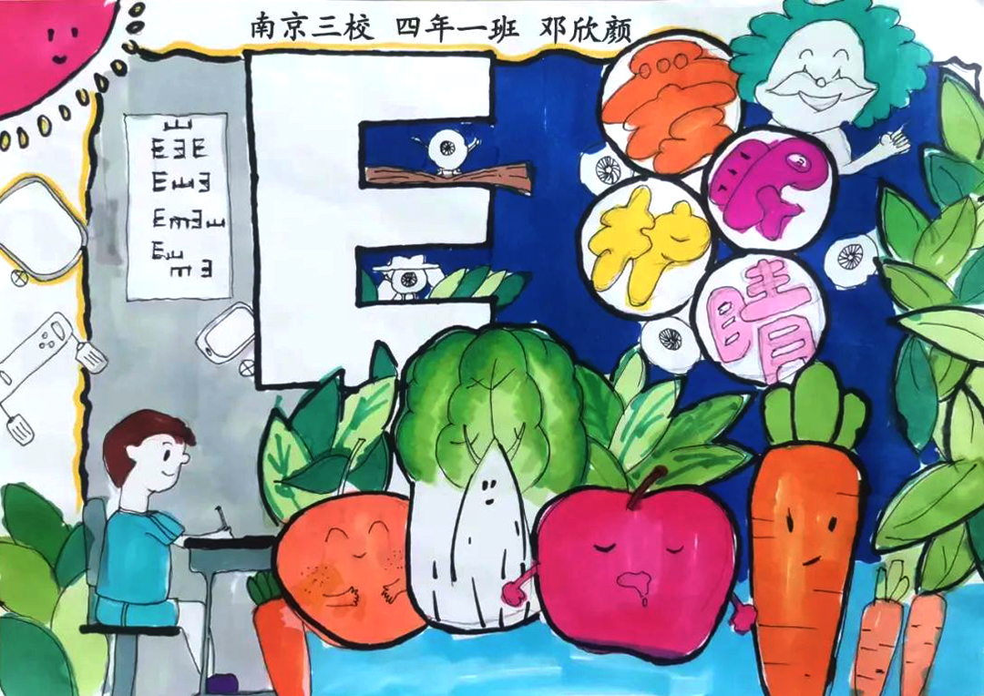 全国爱眼日 爱眼护眼预防近视主题绘画图片-第6张