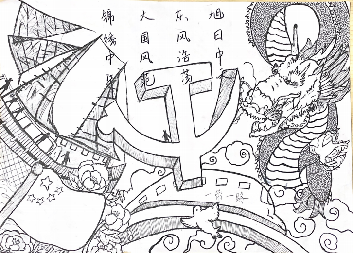 “一带一路 共筑中国梦”主题儿童绘画-第2张