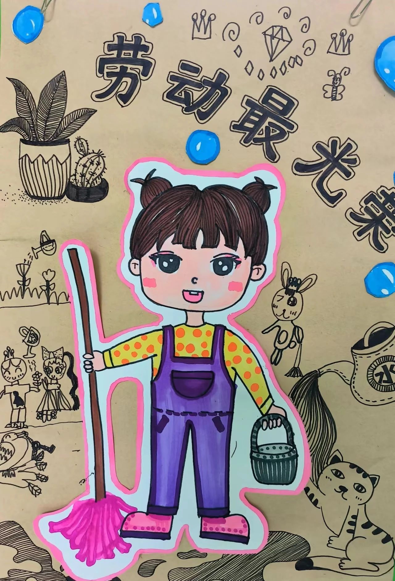 “致敬最美劳动者 争做新时代好少年”幼儿园绘画作品-第2张