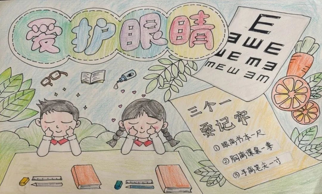 “拥有好眼 才能更好看世界”全国爱眼日儿童画-第3张