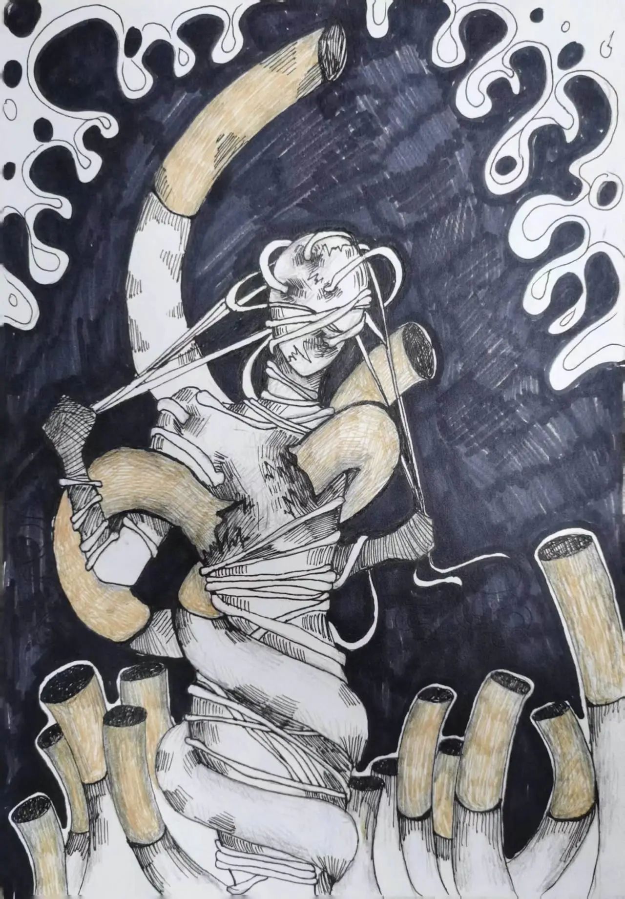 “拒绝烟草 保护青少年”第37个世界无烟日儿童画-第5张