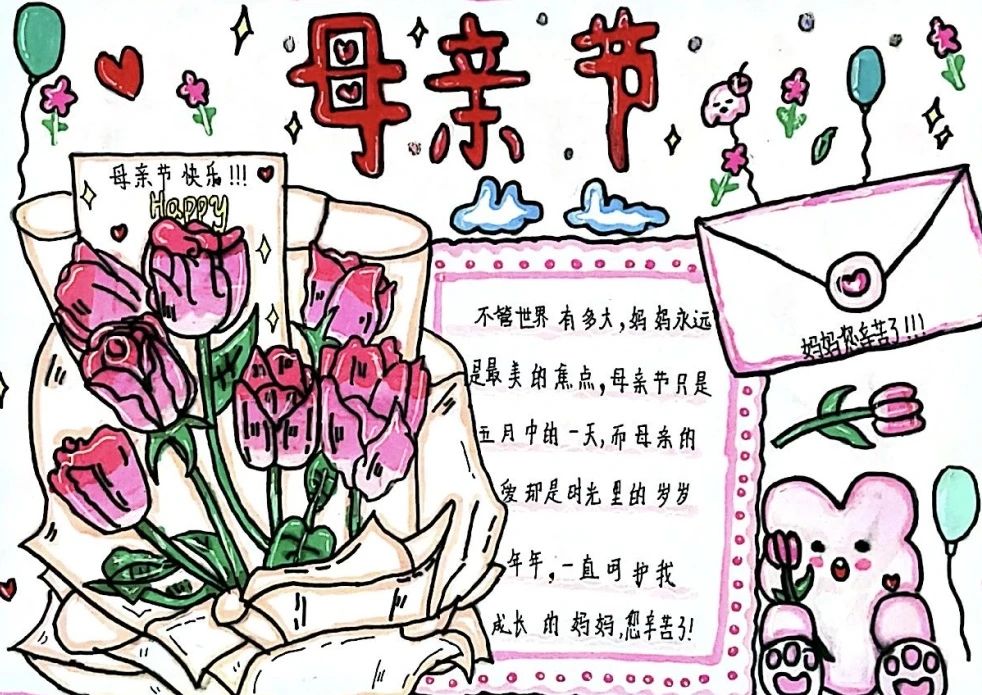 小学生母亲节快乐主题儿童画-第3张