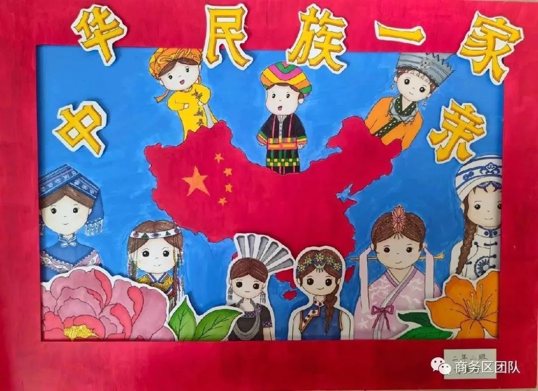 《中华民族一家亲 携手共筑中国梦》民族团结画画图片-第6张