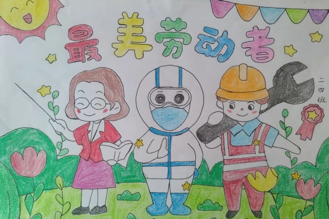 “致敬每一位劳动者”五一劳动节绘画（5张）