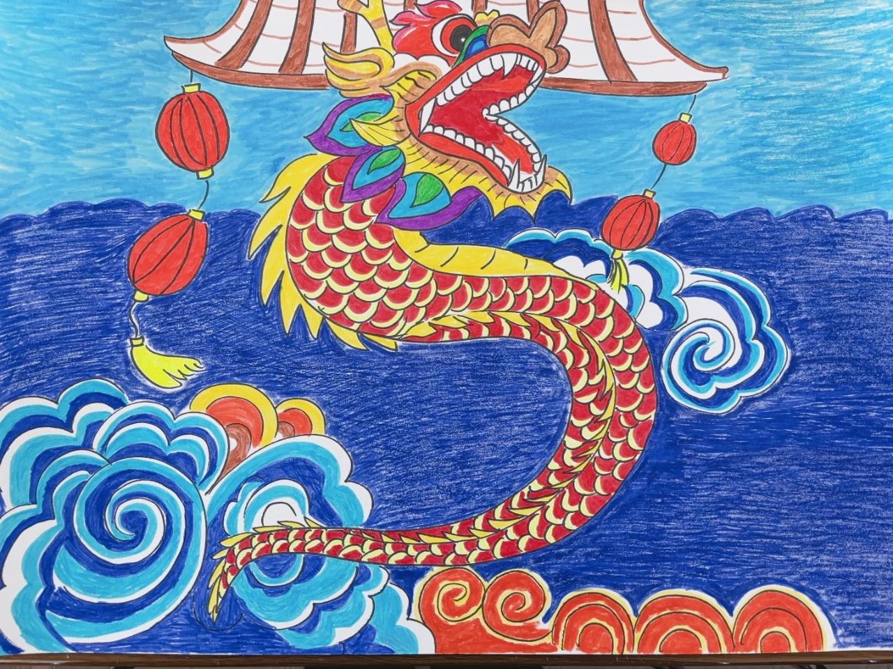 “龙年华彩 童心绘祖国”主题绘画-第3张