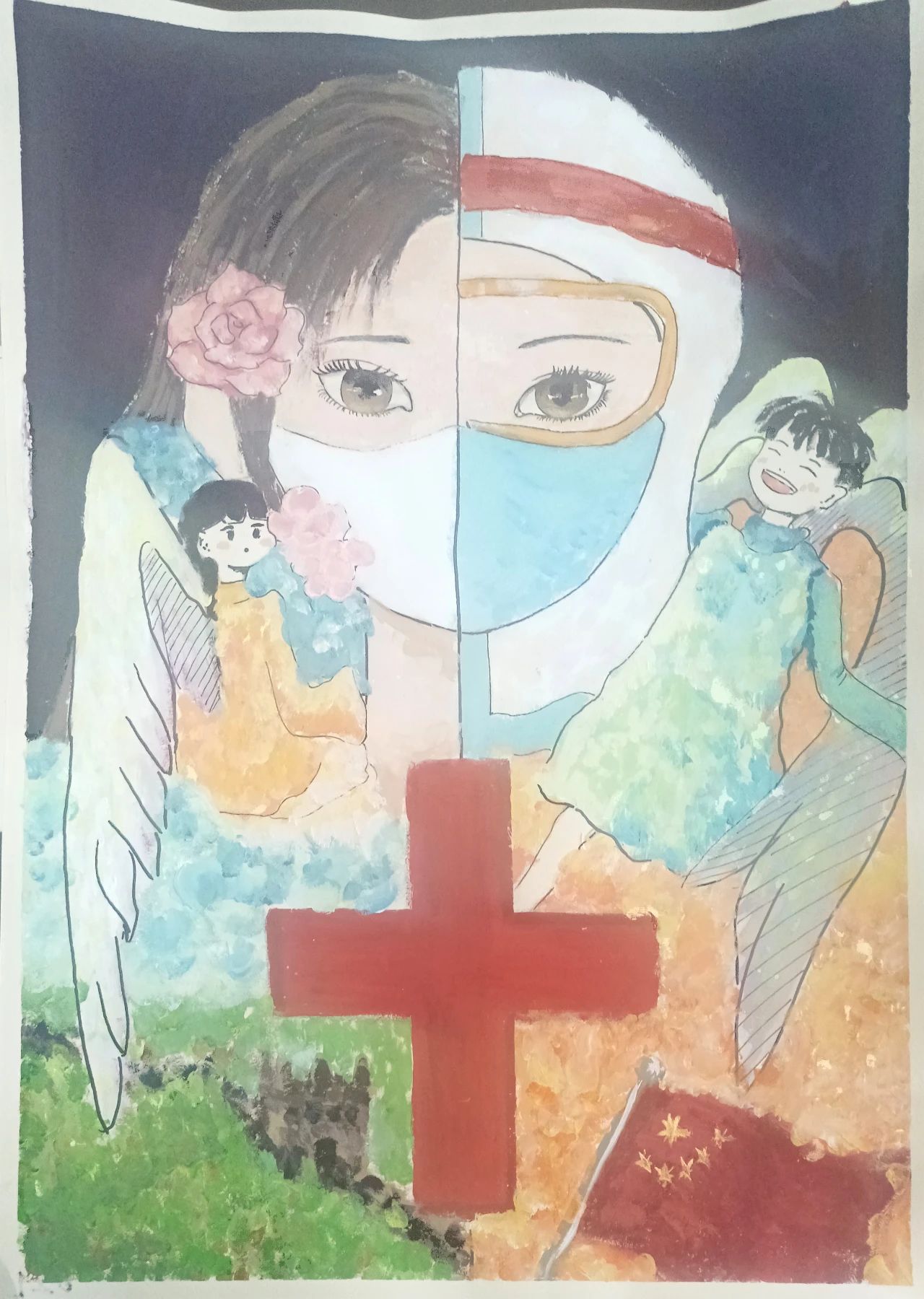 红十字绘画获奖绘画图片-第1张