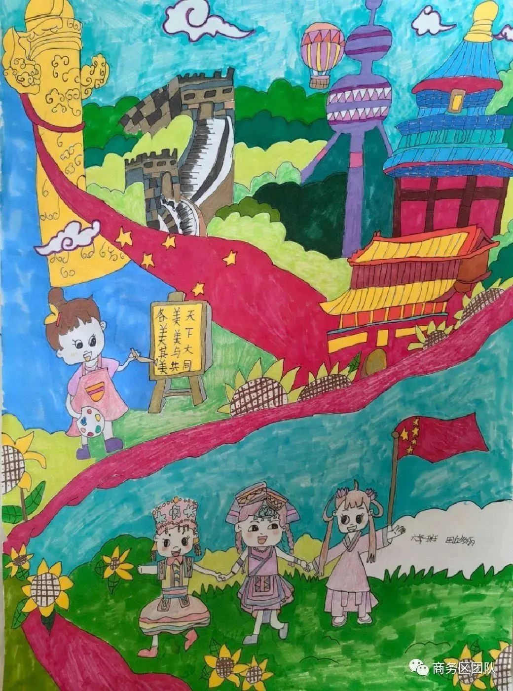 “铸牢共同体 中华一家亲”民族团结绘画-第2张