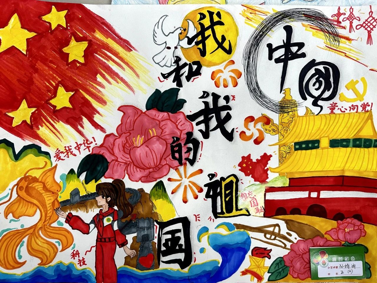 小学五年级“学习新思想 建功新时代”儿童绘画-第1张
