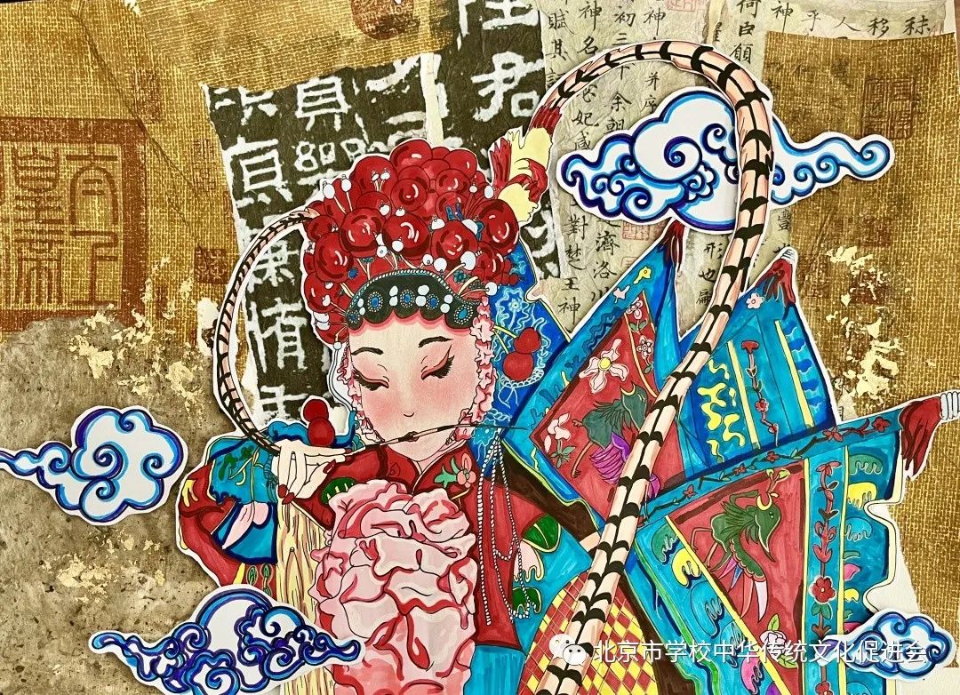 “歌颂祖国 戏彩飞扬”优秀儿童绘画-第3张