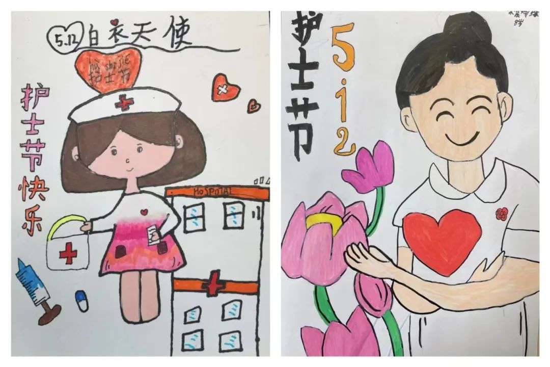“白衣天使 最美护士”儿童画优秀作品(6张)