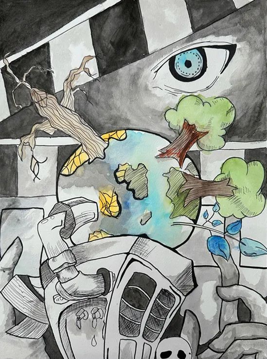 《我们与地球共呼吸》世界环境日绘画-第3张