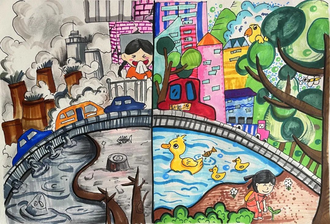 “保护生态 守护家园 践行绿色生活”绘画获奖作品-第5张