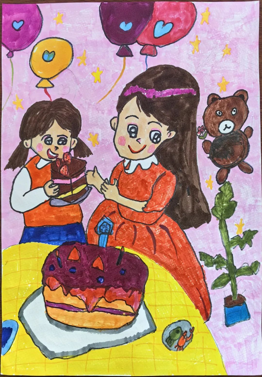 “爱在心间 感恩相伴 母亲节快乐”儿童画图片-第5张