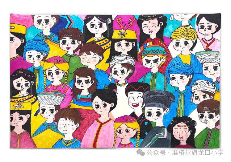 “石榴花开成长路 民族团结一家亲”绘画作品-第1张