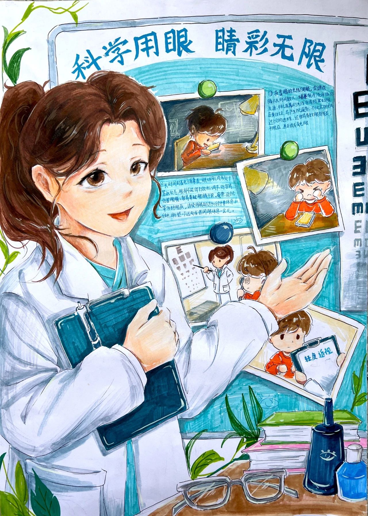 “科学用眼 睛彩无限”爱眼护眼主题画-第2张