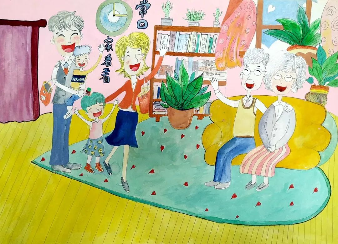 “树优良家风 展和谐家庭”家风家训绘画-第3张