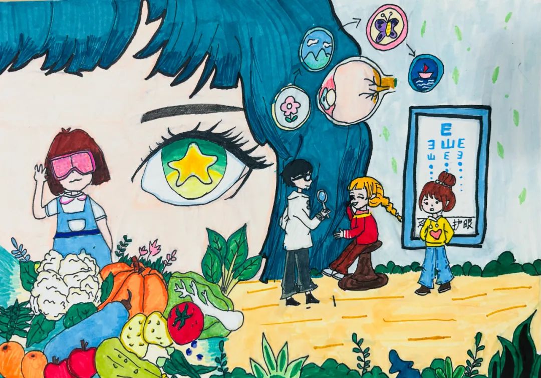 “关注眼健康 守护美好视界”儿童画作品-第5张