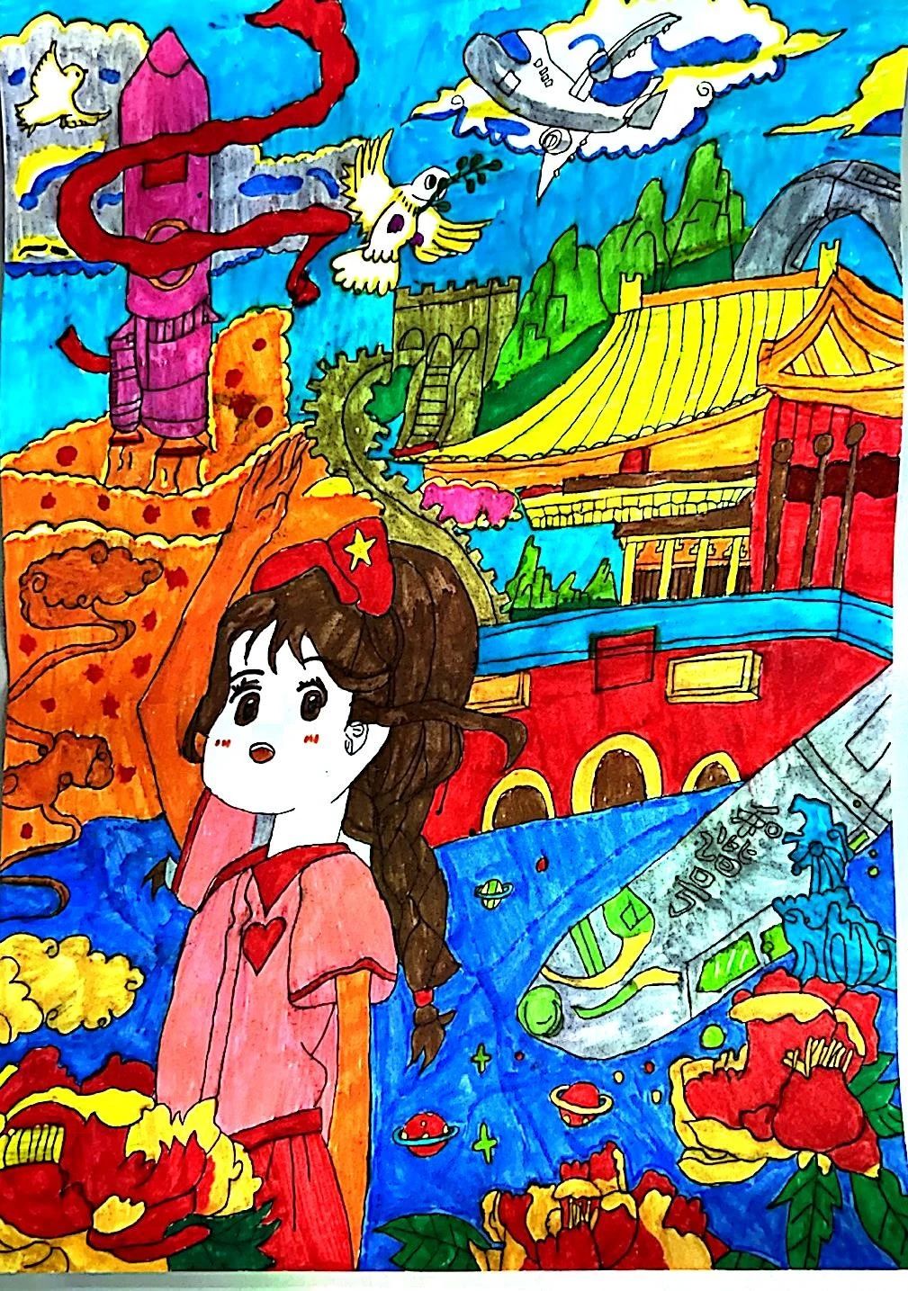 2024建国75周年绘画《追寻红色足迹 汲取奋进力量》-第2张