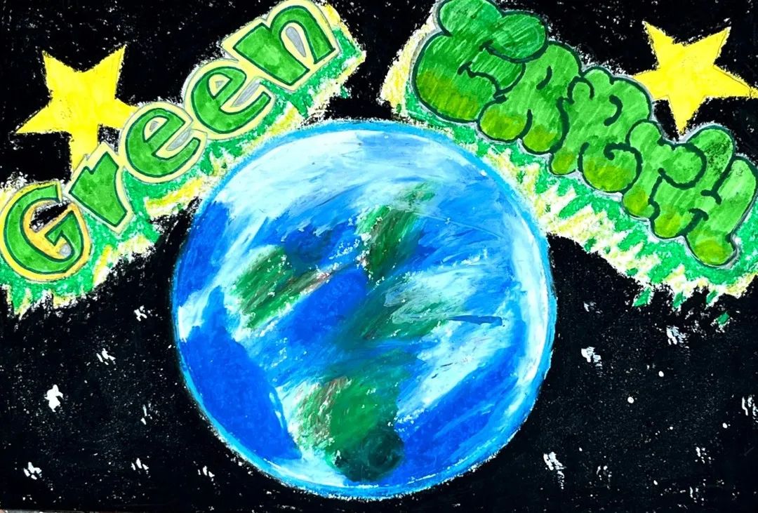5张世界地球日儿童绘画《做爱护地球的小卫士》