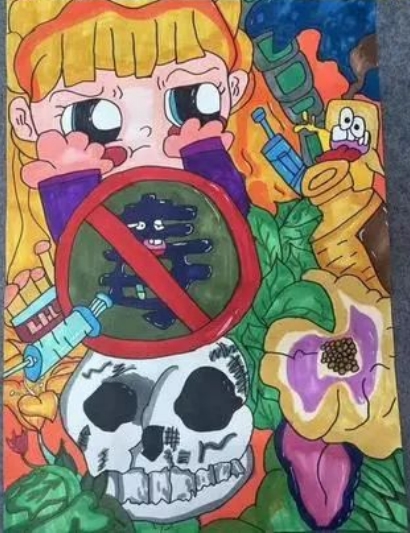 “巧手妙趣画禁毒 携手共筑无毒梦”儿童绘画作品-第6张