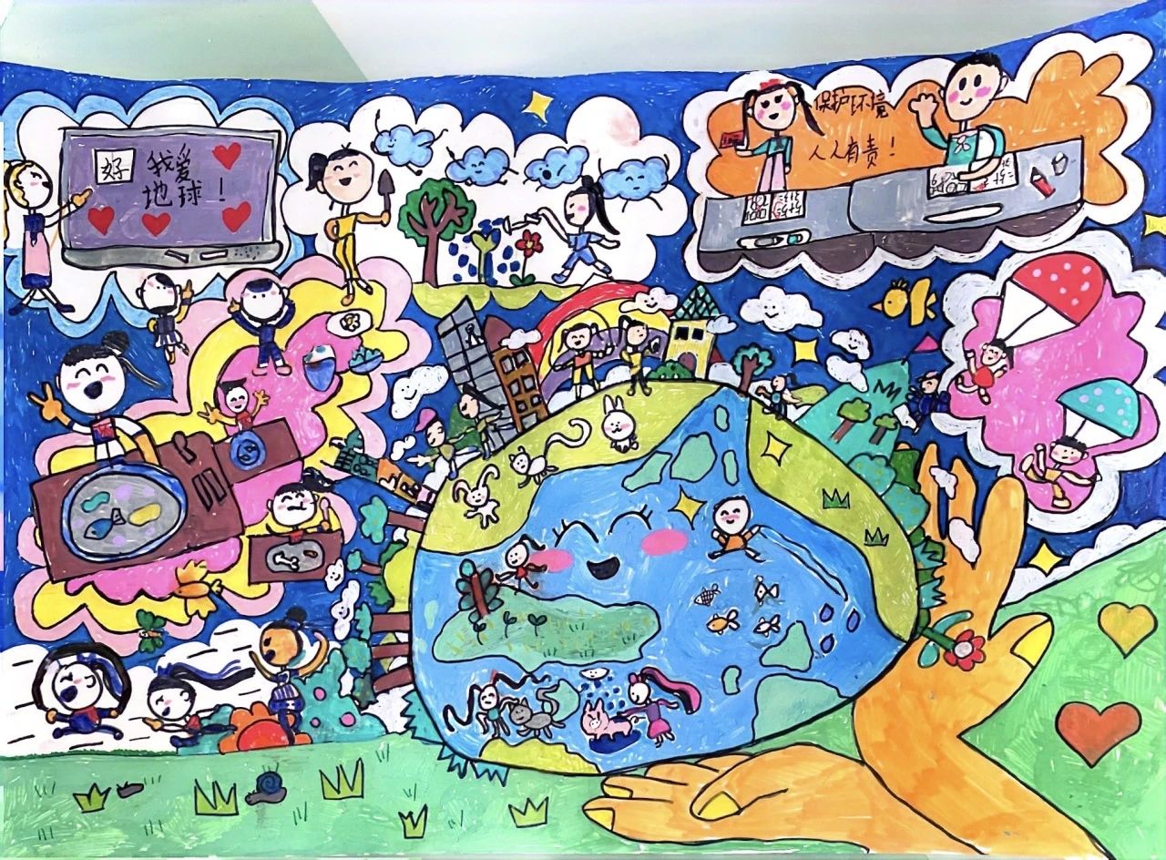 《让地球微笑 让万物呼吸》世界地球日绘画作品精选-第5张