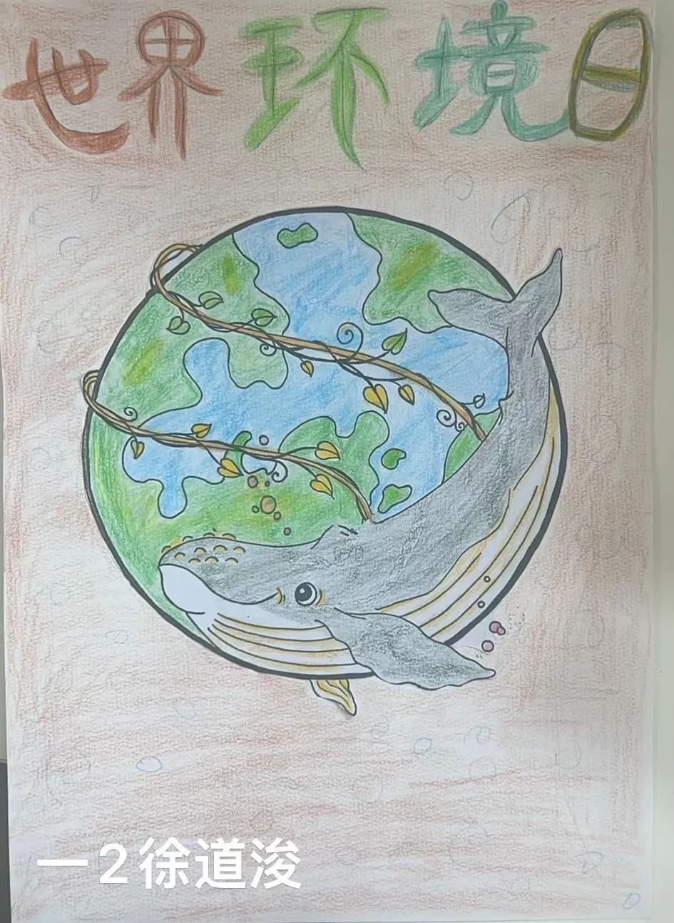 6·5世界环境日儿童画《守护绿水青山 共建美丽家园》6张