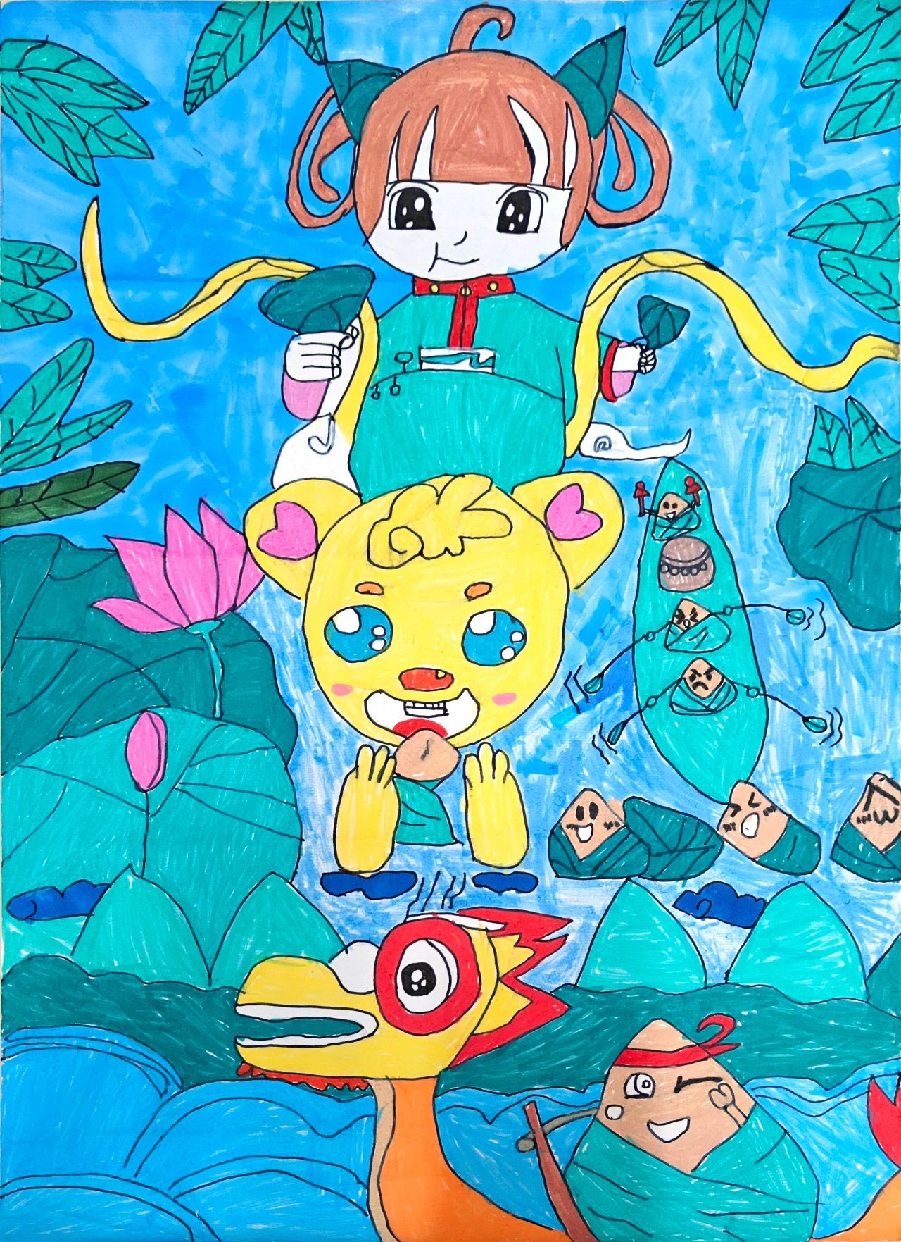 艾粽飘香 绘画传情——小学端午节主题绘画展-第1张