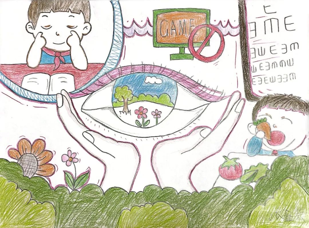 “睛”心呵护 守护光明未来——小学爱眼日绘画作品-第6张