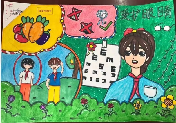 《呵护双眼 守护“视”界》全国爱眼日儿童画-第3张