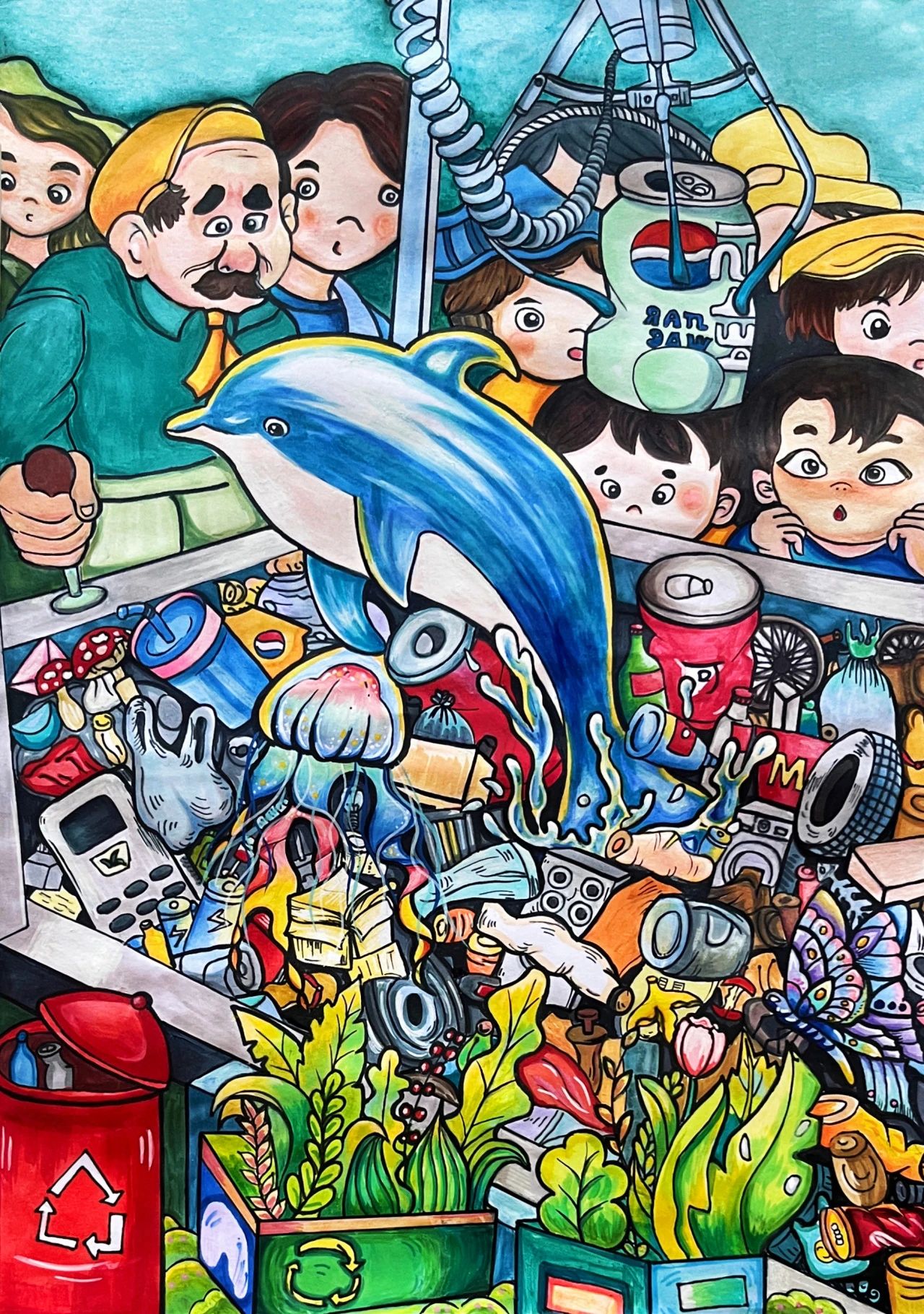 “万物复苏 童心启航”地球日创意绘画作品-第1张