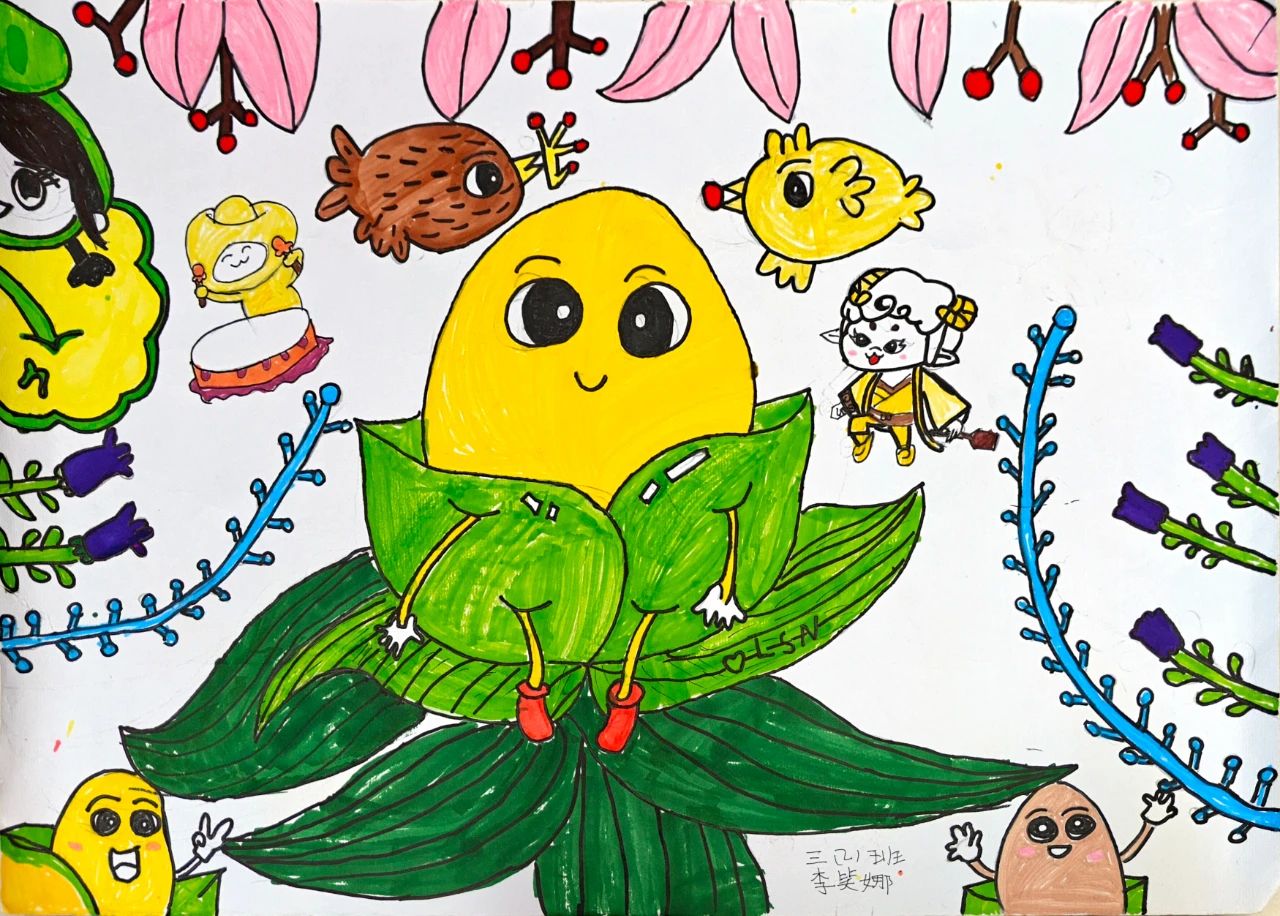 艾粽飘香 绘画传情——小学端午节主题绘画展-第4张