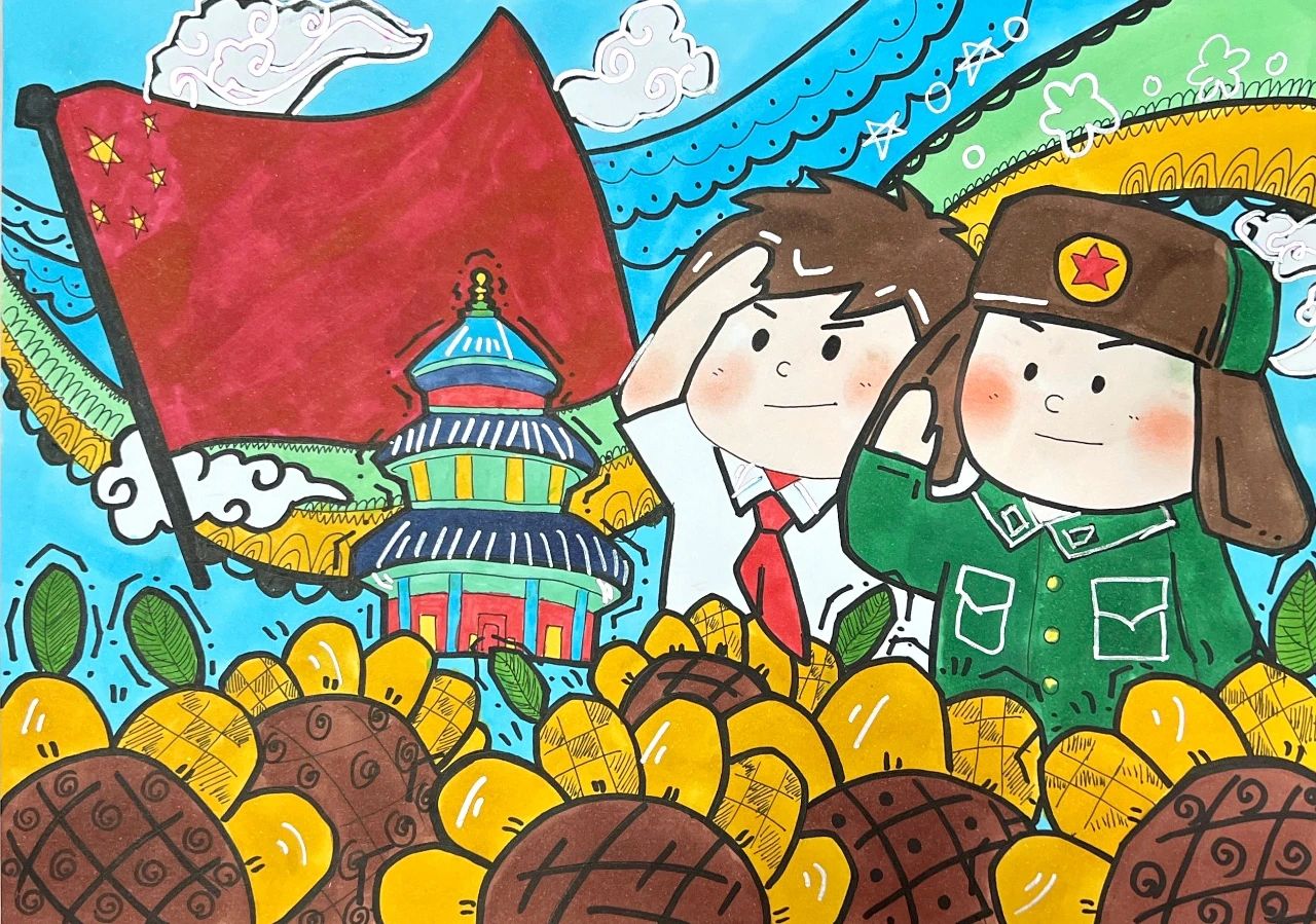 “雷锋精神 时代先锋”3·5雷锋日绘画5张