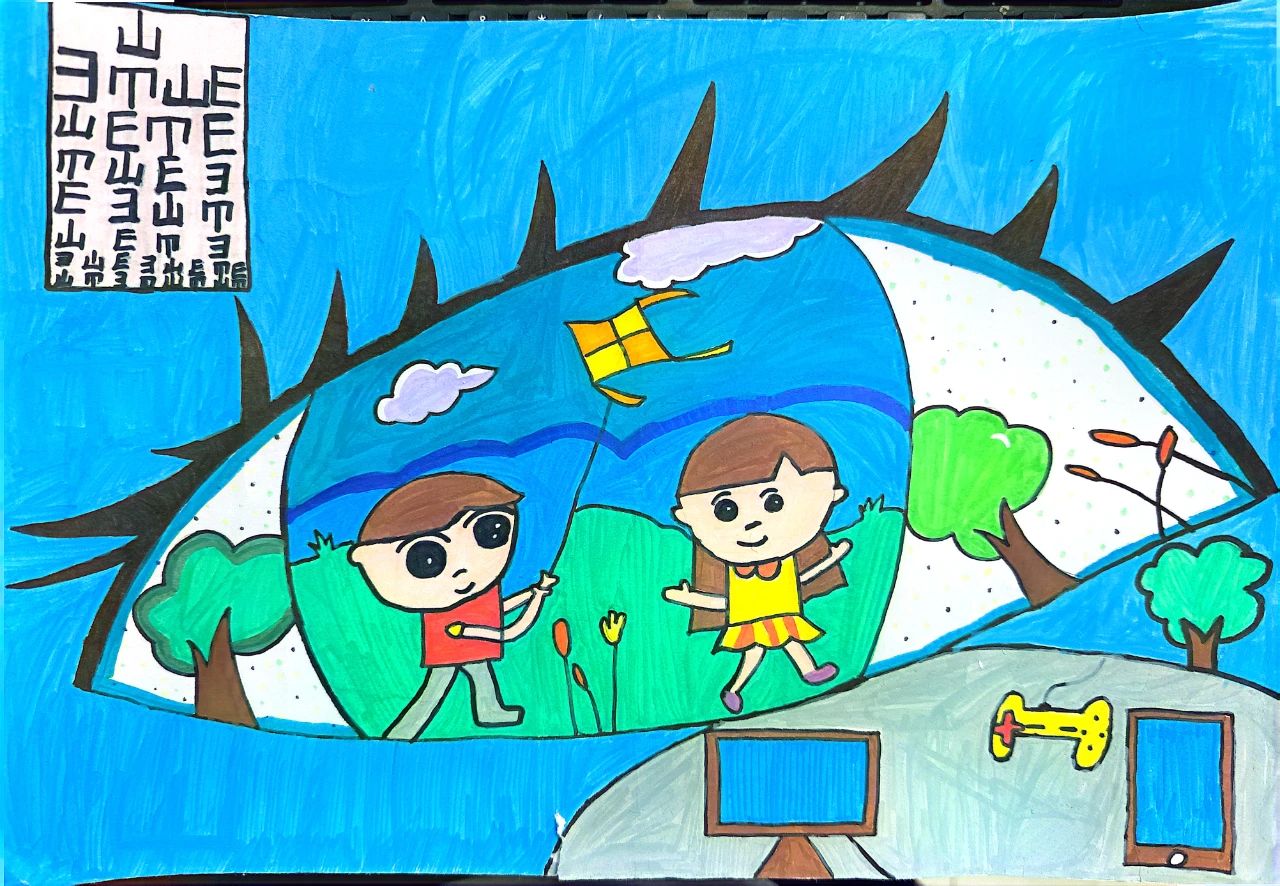 “全民爱眼 从我做起”爱眼护眼儿童画6张