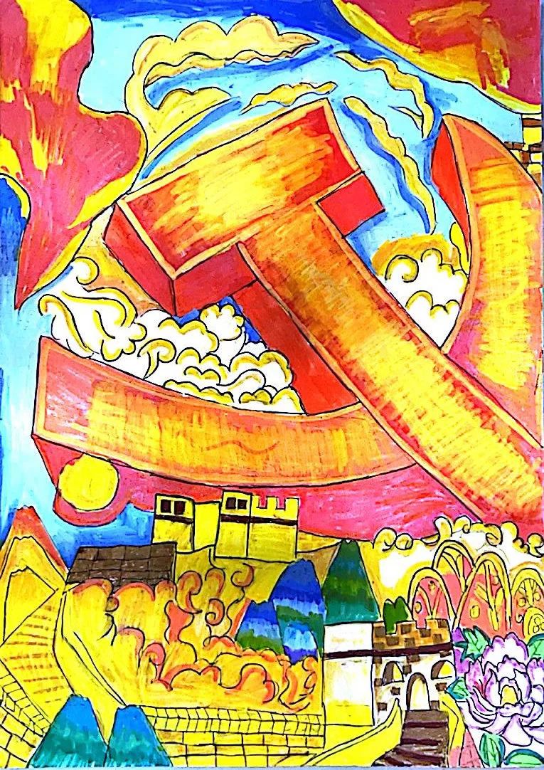 2024国庆节最新绘画作品《七十五载风华盛 辉煌中国再出发》-第3张